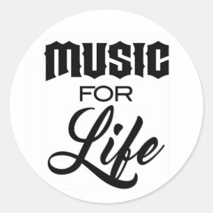 Music for Life Round-Aufkleber Runder Aufkleber