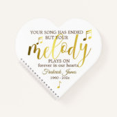 Music Funeral Heart Gästebuch Notizblock (Vorderseite)