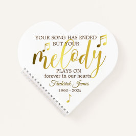 Music Funeral Heart Gästebuch Notizblock