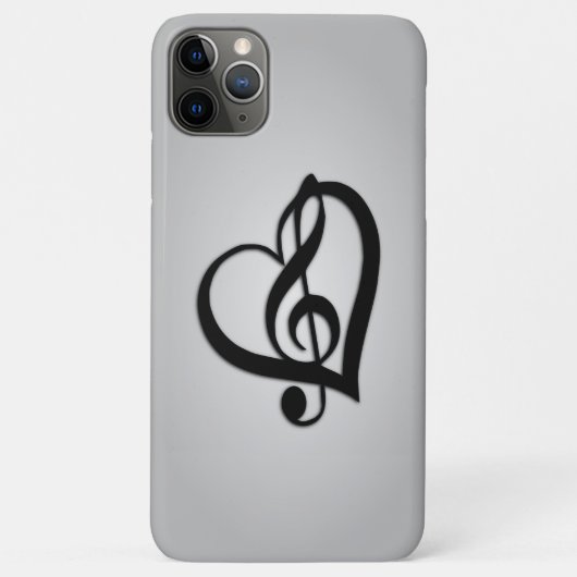 Music G Heart on Silver Case-Mate iPhone Hülle (Rückseite)