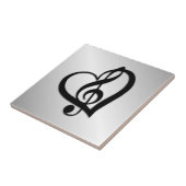 Music G Heart on Silver Fliese (Seite)