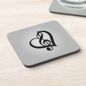 Music G Heart on Silver Getränkeuntersetzer (Linke Seite)
