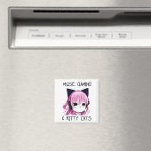 Music Gaming und Kitty Cat Anime Girl Magnet (In Situ (Geschirrspüler))