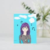 Music Girl Postcard Postkarte (Stehend Vorderseite)
