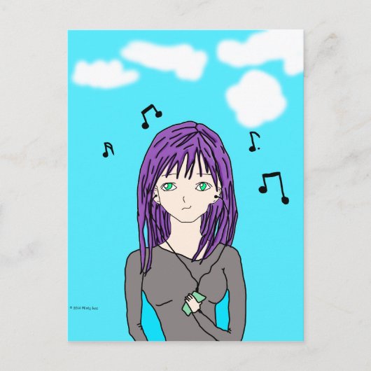 Music Girl Postcard Postkarte (Vorderseite)