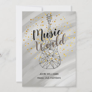 Music Gitarre Danke Watercolor Nature Gray