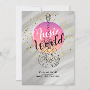 Music Gitarre Danke Watercolor Nature Gray