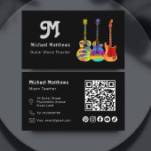 Music Gitarre Lehrer QR Code Social Media Custom Visitenkarte