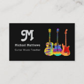 Music Gitarre Lehrer Social Media Logo Custom Visitenkarte (Vorderseite)