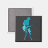 Music Gitarre Player Concept Fun Silhouette Style Magnet (Vorderseite/Rückseite)