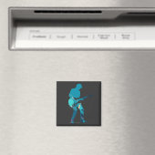 Music Gitarre Player Concept Fun Silhouette Style Magnet (In Situ (Geschirrspüler))