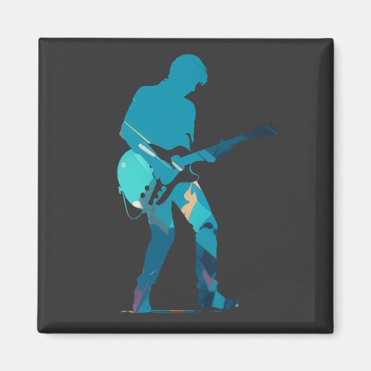Music Gitarre Player Concept Fun Silhouette Style Magnet (Vorne)