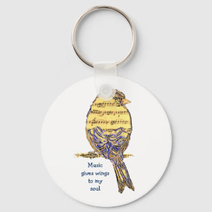 Music gives my soul wings Music Note Bird Schlüsselanhänger