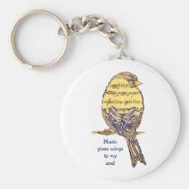 Music gives my soul wings Music Note Bird Schlüsselanhänger