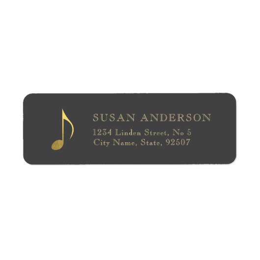 Music Gold Achte Note Rücksendeadresse Label (Vorne)