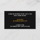 Music Guitar Business Card Visitenkarte (Rückseite)