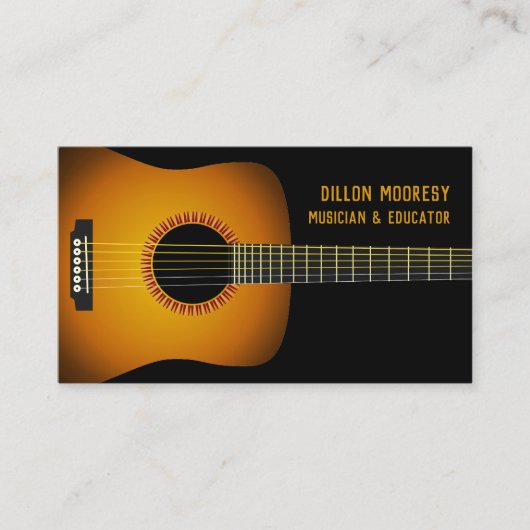 Music Guitar Business Card Visitenkarte (Vorderseite)