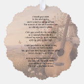Music Guitar Memorial Prayer Card Photo Keepsake Ornament Karte (Rückseite)