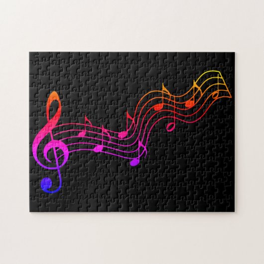 Music Hard Challenging Treble Clef schwierig Puzzle (Horizontal)