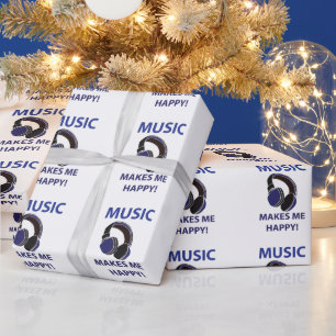 Music Headphone Music macht mich glücklich Musik Geschenkpapier