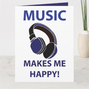 Music Headphone Music macht mich glücklich Musik Karte