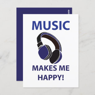 Music Headphone Music macht mich glücklich Musik Postkarte