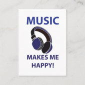 Music Headphone Music macht mich glücklich Musik Visitenkarte (Vorderseite)