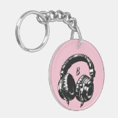 Music Headphones DJ Birthday Party Schlüsselanhänger (Vorderseite links)