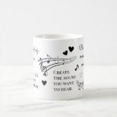 Music & Heart – Inspirational Musical Quote Mug Kaffeetasse (Mittel)