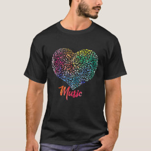 Music Heart Notes T Shirt Liebe Singers Band Instr