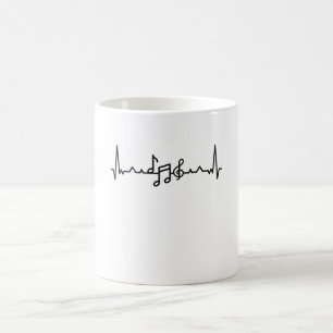 Music Heartbeat Band und Noten Geschenke Kaffeetasse
