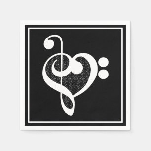 Music Herz - Ich liebe Musik Serviette