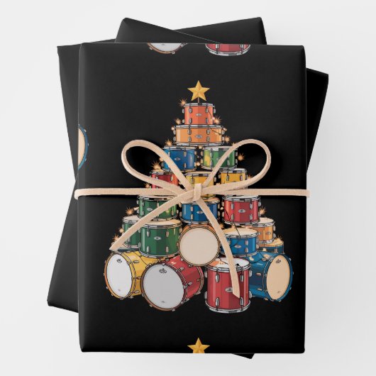 Music Holiday Drum Band Geschenkpapier Set (Beispiel)