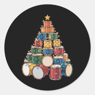 Music Holiday Drum Band Runder Aufkleber