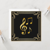 Music icons, gold on black, karte (Vorderseite/Rückseite Beispiel)