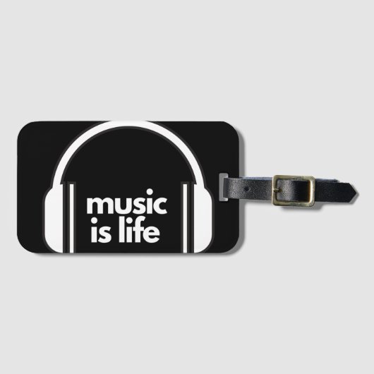 Music if Life Luggage Tag Gepäckanhänger (Vorderseite (Horizontal))