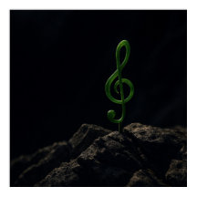 Music if Life - Treble Clef Pflanze on a Rocky Mou