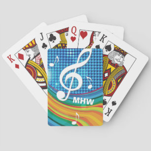 Music Illustration - benutzerdefinierte Monogramm- Spielkarten
