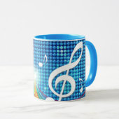Music Illustration benutzerdefinierte Monogramm-Ta Tasse (VorderseiteRechts)