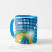 Music Illustration benutzerdefinierte Monogramm-Ta Tasse (Vorderseite Links)