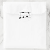 Music illustration. Eighth and sixteenth notes. Runder Aufkleber (Tasche)