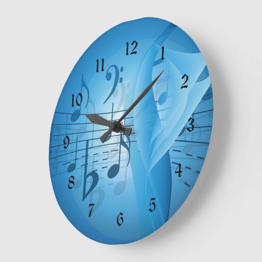 Music in Blue Große Wanduhr (Winkel)