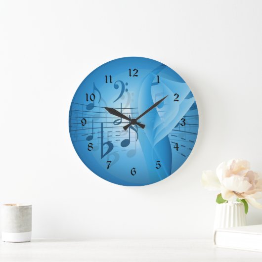 Music in Blue Große Wanduhr (Zuhause)