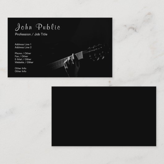 Music Instructor Guitar Lessons Signature UV Matte Visitenkarte (Vorne/Hinten)