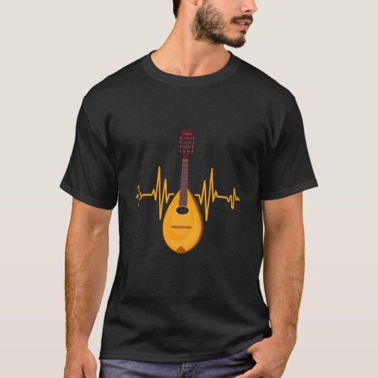 Music Instrument Heartbeat Mandolin T-Shirt (Vorderseite)