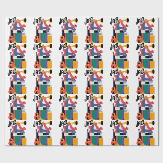 music instruments design geschenkpapier (Flach)
