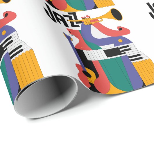 music instruments design geschenkpapier (Rolleneckpunkt)