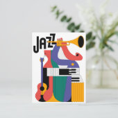 music instruments design postkarte (Stehend Vorderseite)