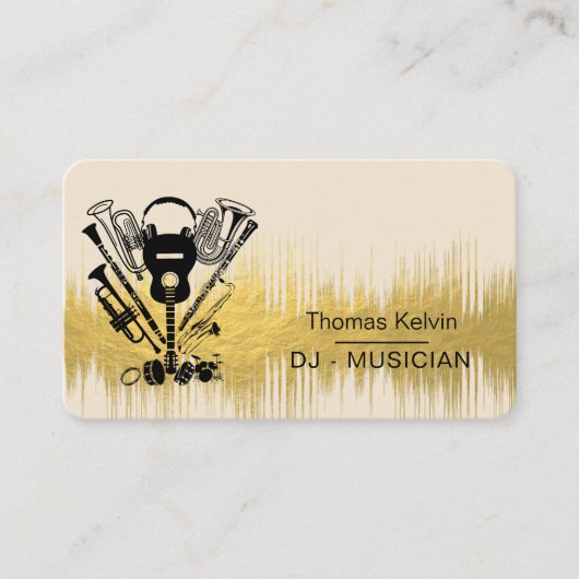 Music Instruments Event Organizer DJs Player Visitenkarte (Vorderseite)