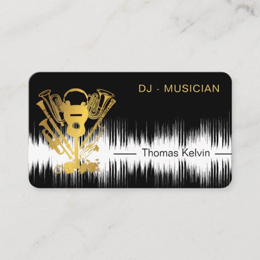 Music Instruments Event Organizer DJs Player Visitenkarte (Vorderseite)
